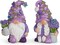 2PCS Lavender Dream Gnome Set - Purple Fragrance Wonderland Journey Spring Swedish Tomte Elf Dwarf Figurines Summer Gnome Indoor Home Decor Gift